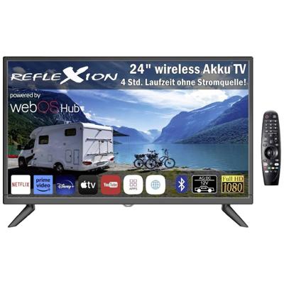 Reflexion LCD-TV Draagbare TV 60 cm 24 inch Energielabel E (A - G) CI+*, DVB-S, DVB-T, DVB-C, Smart TV, WiFi, Ingebouwde accu Zwart