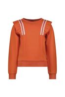 B.Nosy Meisjes sweater ruffel - Sara - Orange glo - thumbnail
