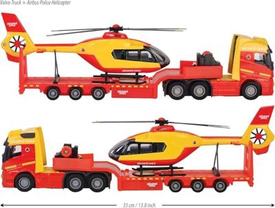 Camion con Elicottero della Polizia Majorette GS 35 cm - MAJORETTE - Bianco - Giocattolo - Misto - 3 anni