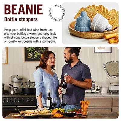 Apenstreken Beanie - blauw & grijs - set van 2 stuks