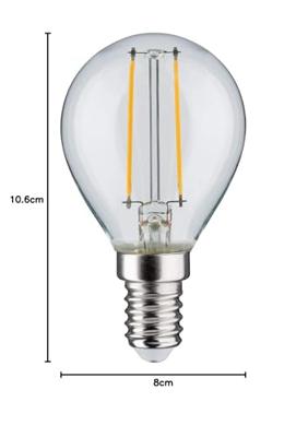 Paulmann 28573 LED-lamp Energielabel F (A - G) E14 Kogel 2.5 W = 25 W Warmwit (Ø x h) 45 mm x 80 mm 1 stuk(s)
