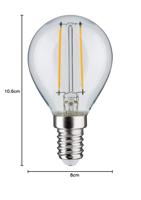 Paulmann 28573 LED-lamp Energielabel F (A - G) E14 Kogel 2.5 W = 25 W Warmwit (Ø x h) 45 mm x 80 mm 1 stuk(s) - thumbnail