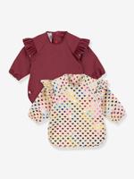 Set van 2 KONGES SLOJD slabbetjes met pailletten rozen - thumbnail