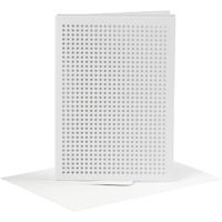 Creativ Company Kaarten om te borduren, afmeting kaart 10,5x15 cm, afmeting envelop 11,5x16,5 cm, wit, 6 set/ 1 doos - thumbnail