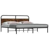 Bedframe zonder matras metaal gerookt eikenkleurig 180x200 cm - thumbnail