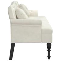 Bankje met kussens 120,5x65x75 cm fluweel crmekleurig - thumbnail