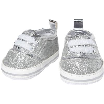 Heless Poppensneakers glitter zilver, 30-34 cm