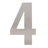 Intersteel Huisnummer 4 XXL hoogte 50 cm geborsteld RVS - thumbnail