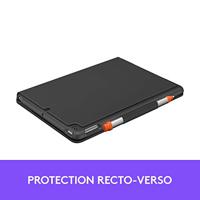 LOGITECH - Bluetooth-toetsenbordhoes voor iPad 10.2 (7e generatie) Slim Folio iPad 10.2 (7e, 8e en 9e generatie) - AZERTY - Grijs - thumbnail