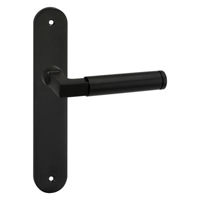 Impresso Aston Aluminium Binnendeurbeslag Ovaal | Zwarte Deurklink | Set van 2 Deurkrukken