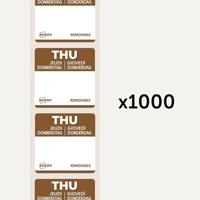 Etiket avery haccp donderdag-bruin 25x25mm 1000st - thumbnail