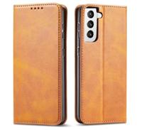 Casecentive Leren Wallet case Luxe Samsung Galaxy S21 tan - thumbnail