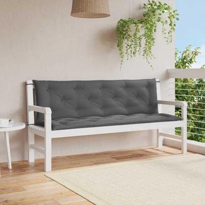 Tuinbankkussen 150x(50+50)x7 cm oxford stof antracietkleurig