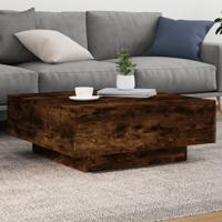 Salontafel 80x80x31 cm bewerkt hout gerookt eikenkleurig - thumbnail