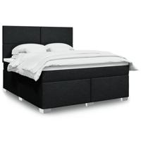 Boxspring met matras stof zwart 180x200 cm - thumbnail