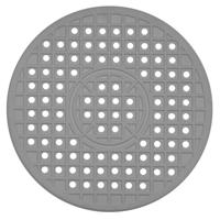 Dutch House Gootsteenmat Rond 32 cm Rubber/Grijs - thumbnail