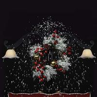 Kerstboom sneeuwend met paraplubasis 170 cm PVC blauw - thumbnail