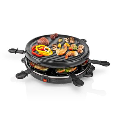 Nedis Gourmet / Raclette | Grill | 6 Personen | Spatel | Anti-aanbak laag | Rond - FCRA210FBK6 Nedis Gourmet / Raclette | Grill | 6 Personen | Spatel | Anti-aanbak laag | Rond - FCRA210FBK6
