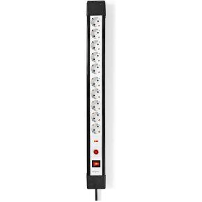Stekkerdoos met Overspanningsbeveiliging - 10-wegs - Randaarde stekker/Type F (CEE 7/7) - 3.00 m - 3500 W - 16 A - Soort aarding: Zijcontacten - Hoek van stopcontact: 45 ° - H05VV-F 3G 1,5 mm²