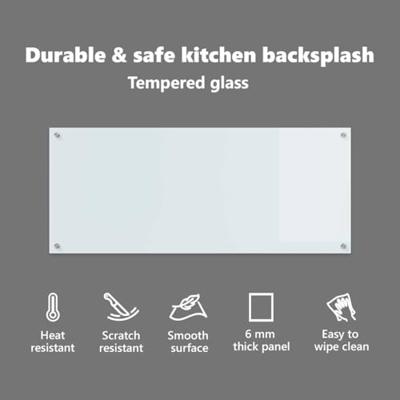 VidaXL Keuken spatscherm wit 120 x 50 cm gehard glas