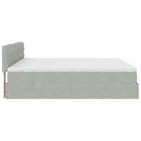 Ottoman bed met matras en LED's 160x200cm fluweel lichtgrijs - thumbnail
