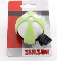 Simson fietsbel sport wit-lime op kaart Simson fietsbel sport wit-lime op kaart