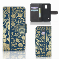Samsung Galaxy S5 Mini Hoesje Beige Flowers - thumbnail