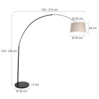 Steinhauer Vloerlamp Sparkled light 9830 zwart kap grof linnen grijs - thumbnail