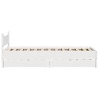 Bedframe met lades massief grenenhout wit 90x200 cm - thumbnail
