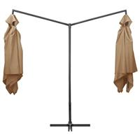 VidaXL Parasol dubbel met stalen paal 250x250 cm taupe - thumbnail