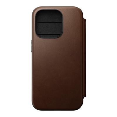 Nomad Modern lederen folio iPhone 15 Pro - Rustic Brown Nomad Modern lederen folio iPhone 15 Pro - Rustic Brown