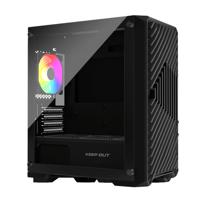 ATX Semi-toren doos KEEP OUT XC-220 ARGB 4FANS Zwart - thumbnail