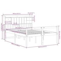Bed met boekenkast zonder matras massief grenenhout 140x200 cm - thumbnail