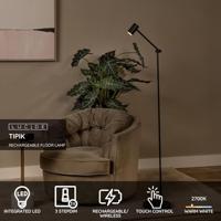 Lucide TIPIK - Oplaadbare Vloerlamp - Accu/Batterij - LED 3 StepDim - 1x3W 2700K - Zwart - thumbnail