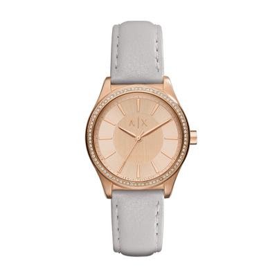 Horlogeband Armani Exchange AX5444 Leder Grijs 18mm Horlogeband Armani Exchange AX5444 Leder Grijs 18mm