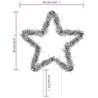 VidaXL Kerstverlichting ster 3 st met grondpinnen 50 led's 29 cm