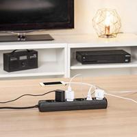 Hama 6 Way Stekkerdoos Zwart - thumbnail