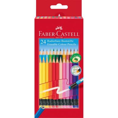 Faber Castell FC-116625 Kleurpotloden Faber-Castell Etui 24 Stuks Uitwisbaar