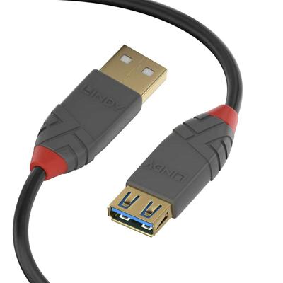 LINDY 36762 2 m USB 3.0 Type A verlengkabel, antraciet