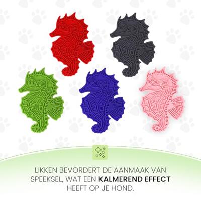Eat Slow Live Longer Lick Mat Seahorse Groen
