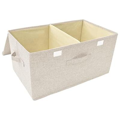 VidaXL Opbergbox 50x30x25 cm stof crèmekleurig