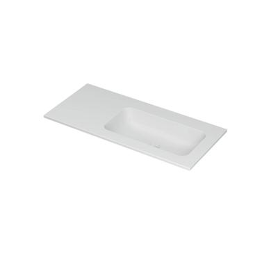 INK Aspekt Wastafel Porselein Rechts Zonder Kraangat - 1000x450x15 mm - Mat Wit