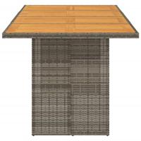 Tuintafel met acaciahouten blad 190x80x75 cm poly rattan grijs - thumbnail