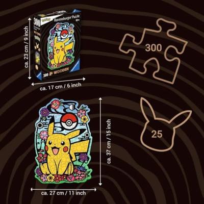 Ravensburger Houten legpuzzel pokémon pikachu, 300st.