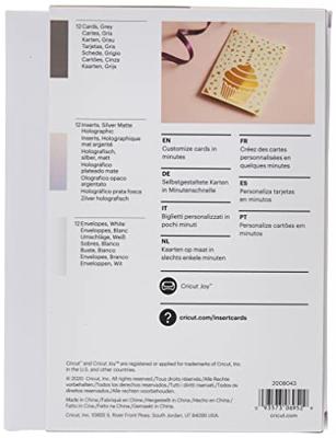 Cricut joy • insert cards grijs goud metallic 13,9x10,7cm 12 vellen