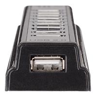 Manhattan Manhattan USB-A 10-Port Desktop Hub, 10x USB-A Ports, 480 Mbps (USB 2.0) 161572 USB-hub 10 poorten USB-A USB 2.0 480 MBit/s Zwart, Zilver - thumbnail