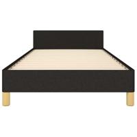 Bedframe met hoofdeinde stof zwart 90x190 cm - thumbnail