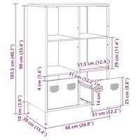 Hoge kast 68x39x103,5 cm staal olijfgroen - thumbnail