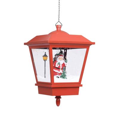 Kersthanglamp met LED-lamp en kerstman 27x27x45 cm rood Kersthanglamp met LED-lamp en kerstman 27x27x45 cm rood