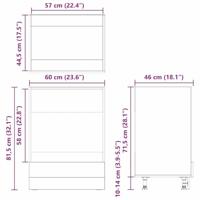 Ovenkast Zwart eiken 60 x 46 x 81.5 cm Bewerkt hout - thumbnail